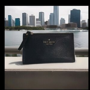 Kate Spade Black Pebble Leather Bifold Wallet